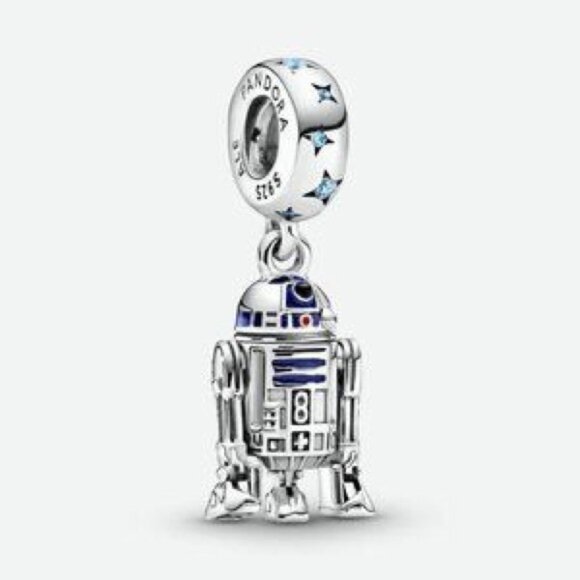 Pandora, s925 Sterling SilverDisney STAR WARS R2-D2 Robot Dangle Charm - Picture 1 of 5